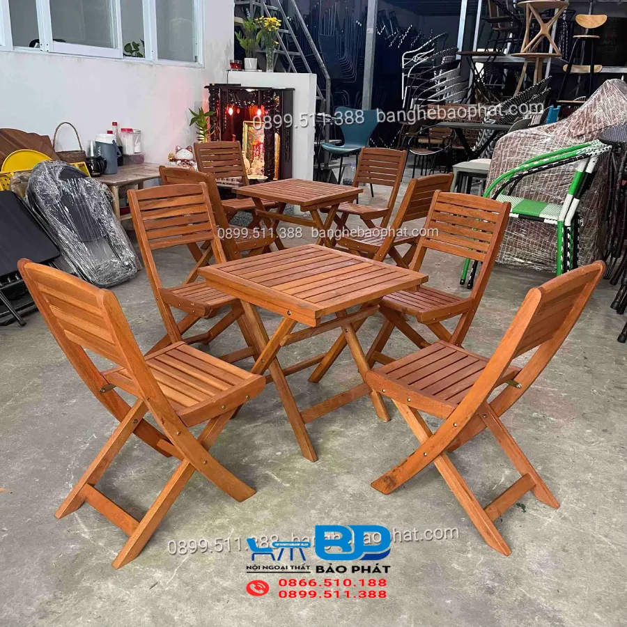 Nên kiểm tra kỹ lưỡng chất lượng bàn ghế gỗ xếp cafe thanh lý