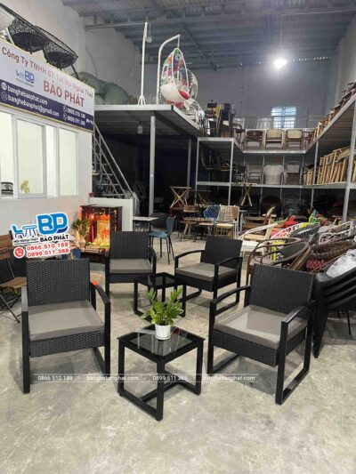 Sofa nhựa giả mây cao cấp SFNGMBP012