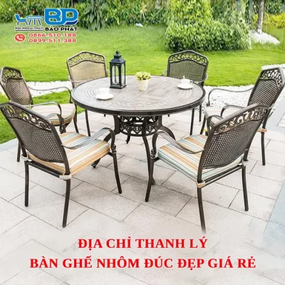 Địa chỉ thanh lý bàn ghế nhôm đúc tạo TPHCM đẹp giá rẻ