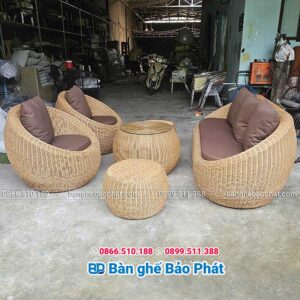 Sofa mây nhựa ngoài trời SFMNBP015