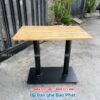 Bàn cafe sắt chân mâm đôi mặt gỗ