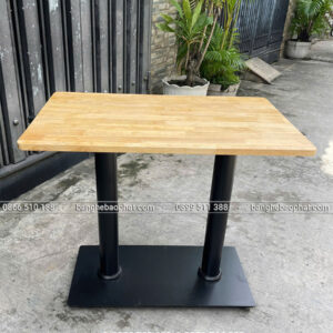Bàn Cafe Sắt Chân Mâm Đôi Mặt Gỗ 7 Bàn cafe sắt chân mâm đôi mặt gỗ