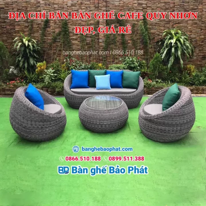 Địa chỉ bán bàn ghế cafe Quy Nhơn đẹp, giá rẻ