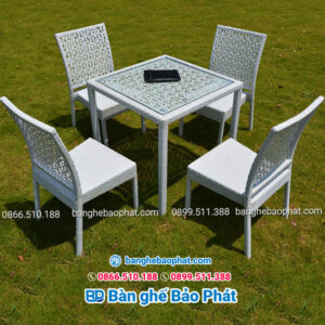 Bàn ghế nhựa giả mây ngoài trời BGNGMBP050