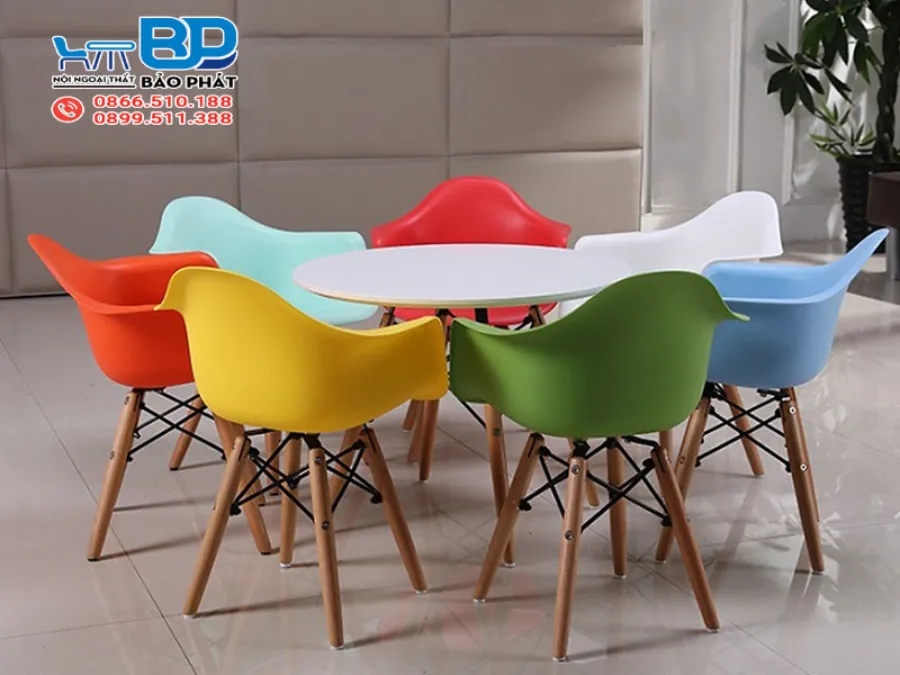 Bàn ghế nhựa quán ăn vặt ghế Eames daw thanh lý