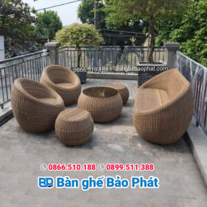 Sofa mây nhựa ngoài trời SFMNBP014