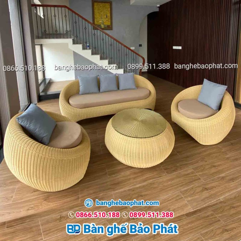 Bộ Sofa Nhựa Giả Mây Phòng Khách SFNGMBP016 7 Ưu điểm của bộ sofa nhựa giả mây phòng khách SFNGMBP016