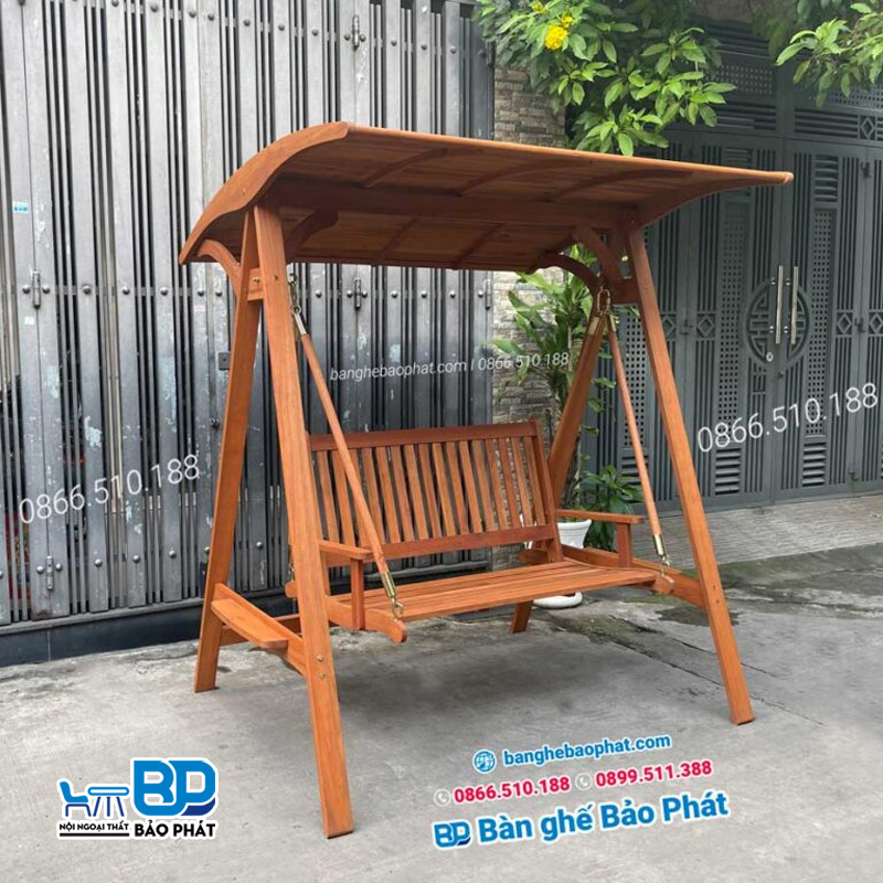 Xích đu gỗ có mái che XĐGBP010