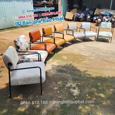 Sofa cafe sắt nệm SFCFBP028