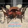 Bộ bàn ghế cafe gỗ Thonet 811 có tay 8 Bàn ghế cafe gỗ Thonet 811 có tay