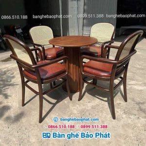 Bàn ghế cafe gỗ Thonet 811 có tay