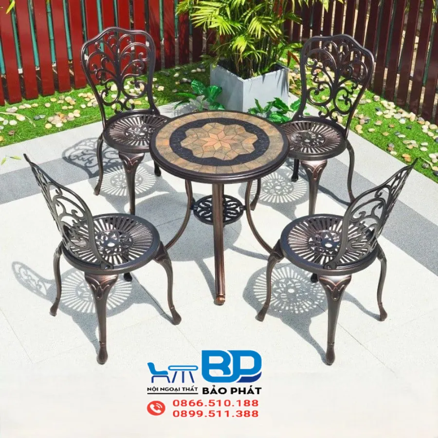 Bàn ghế nhôm đúc có độ bền cao