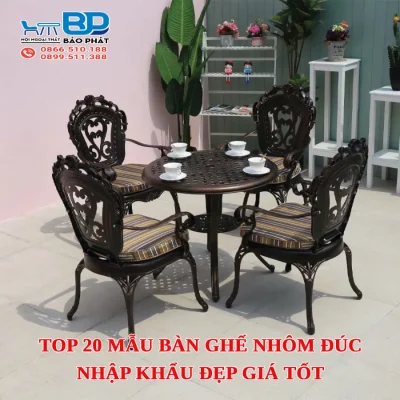 Bàn ghế nhôm đúc nhập khẩu đẹp giá rẻ