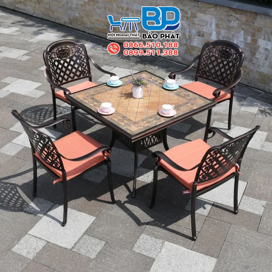 Bàn ghế nhôm đúc nhập khẩu BGNDBP007