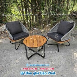 Bàn ghế nhựa giả mây cao cấp BGNGMBP054