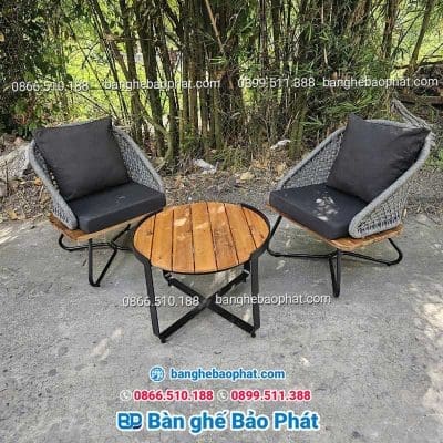 Bàn ghế nhựa giả mây cao cấp BGNGMBP054