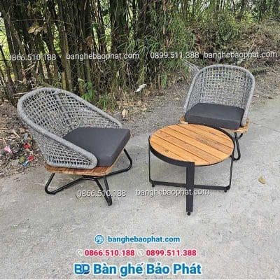 Bàn ghế nhựa giả mây cao cấp BGNGMBP054