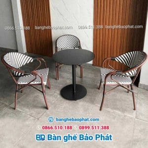 Bàn ghế nhựa giả mây ngoài trời BGNGMBP056