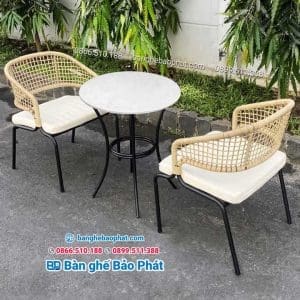 Bàn ghế nhựa giả mây ngoài trời BGNGMBP058