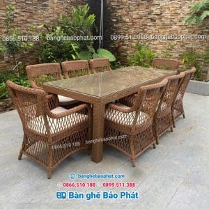 Bàn Ghế Nhựa Giả Mây Ngoài Trời Cao Cấp BGNGMBP052