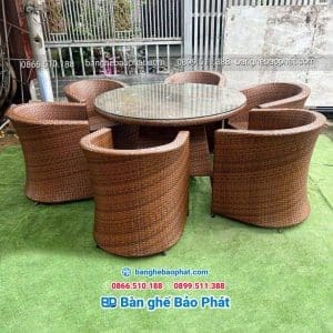 Bàn ghế nhựa giả mây quán cafe BGNGMBP057 5 Bàn ghế nhựa giả mây quán cafe BGNGMBP057