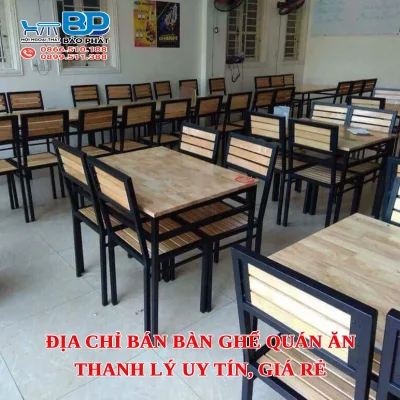 Địa chỉ bán bàn ghế quán ăn thanh lý uy tín, giá rẻ