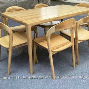 Bộ bàn ghế gỗ neva không tay 10 Bộ bàn ghế ăn bằng gỗ ghế neva không tay gỗ Ash