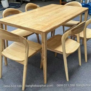 Bộ bàn ghế gỗ neva không tay 11 Bộ bàn ghế ăn bằng gỗ ghế neva không tay gỗ Ash