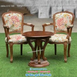 Bộ bàn ghế khách sạn ghế Louis có tay