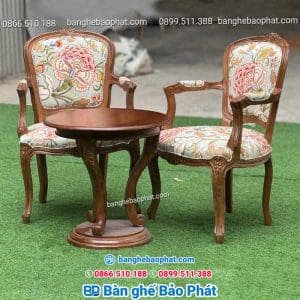 Bộ bàn ghế khách sạn ghế Louis có tay