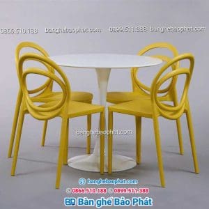 Bộ bàn ghế nhựa Circus màu vàng