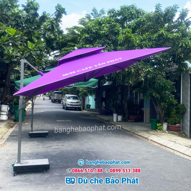 Dù che sân vườn lệch tâm nghiêng theo hướng nắng che chắn linh hoạt