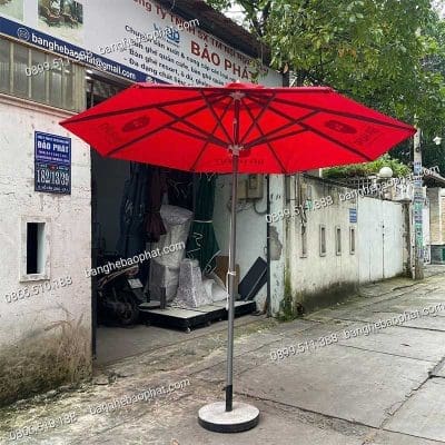 Dù che nắng tâm giữa tán dù 2,6m in logo