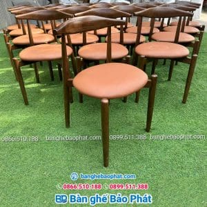 Ghế cafe gỗ bộc nệm ghế bull tròn