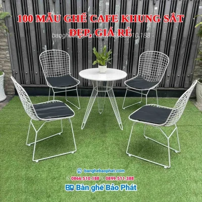 100 mẫu ghế cafe khung sắt đẹp, giá rẻ