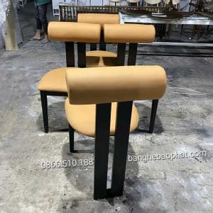 Ghế Hippo gỗ ash nệm màu da bò