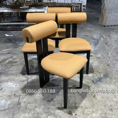 Ghế Hippo gỗ Ash nệm màu da bò