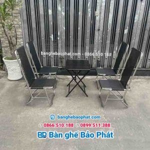 Ghế inox cafe xếp gọn