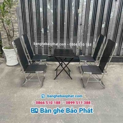 Ghế inox cafe xếp gọn