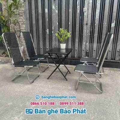 Ghế inox cafe xếp gọn