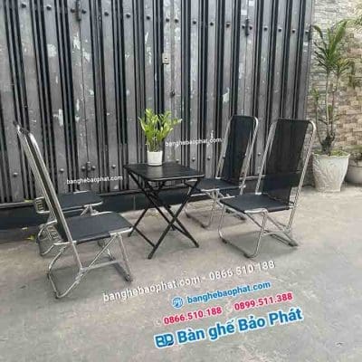 Ghế inox cafe xếp gọn