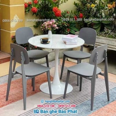 Ghế nhựa cafe cao cấp 3043 ghế nhựa bunny xám