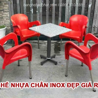 Ghế nhựa chân inox đẹp giá rẻ