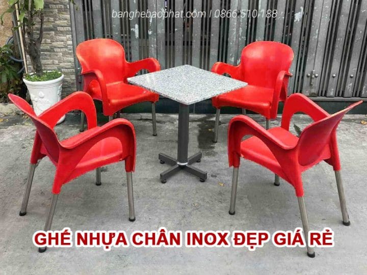 Ghế nhựa chân inox đẹp giá rẻ