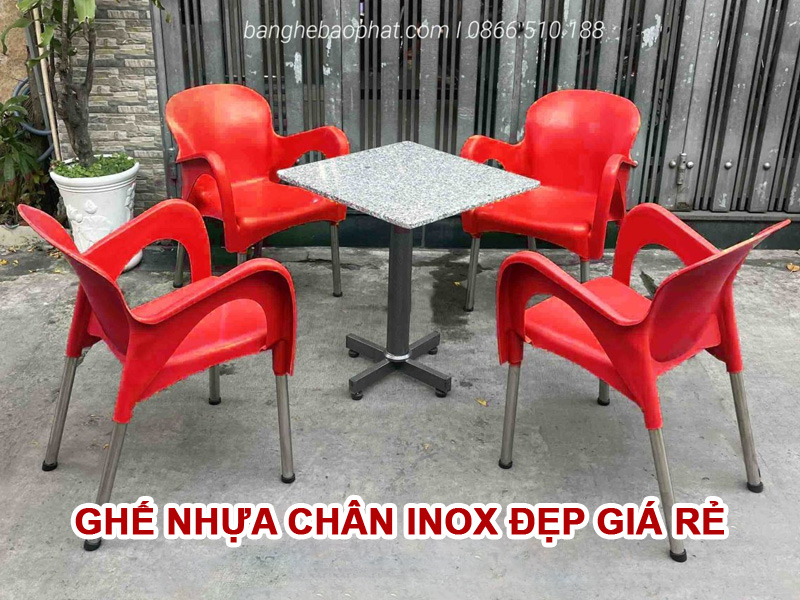 Ghế nhựa chân inox đẹp giá rẻ