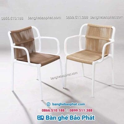 Ghế nhựa đan dây dù có tay 3039