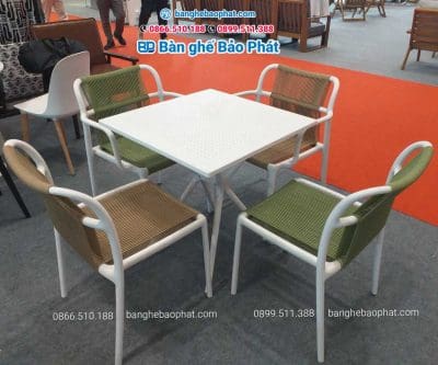 Ghế nhựa đan dây dù có tay 3039