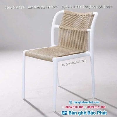 Ghế nhựa đan dây dù 3038 màu kem