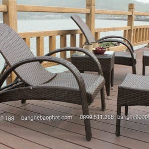 Bộ Bàn Ghế Nhựa Giả Mây Hồ Bơi GNGMHBBP024 13 Ghế nhựa giả mây hồ bơi GNGMHBBP024