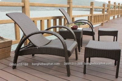 Ghế nhựa giả mây hồ bơi GNGMHBBP024